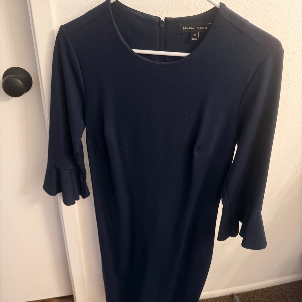 Banana Republic Dark Blue Long Sleeve Dress